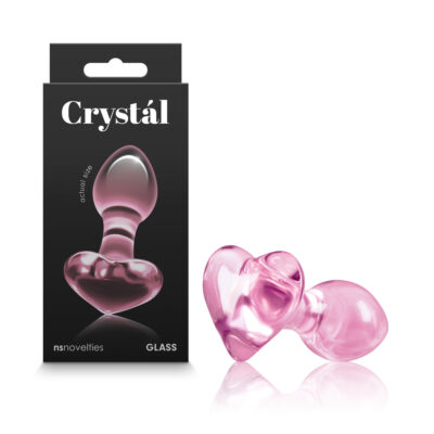 NS Novelties Crystal Glass Heart Butt Plug Pink NSN 0718 34 657447104831 Multiview