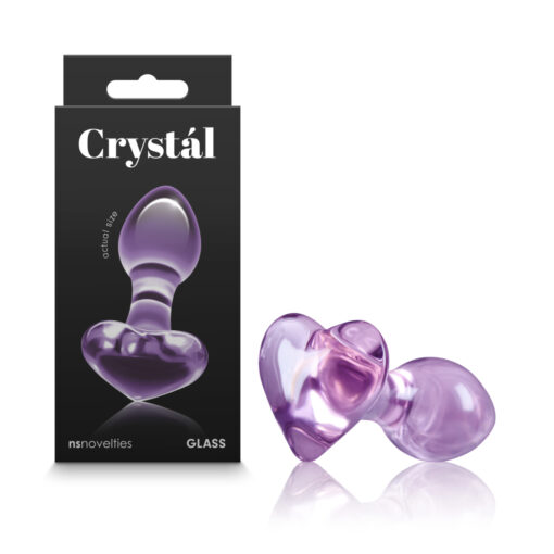 NS Novelties Crystal Glass Heart Butt Plug Purple NSN 0718 35 657447104848 Multiview