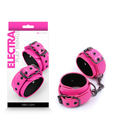 NS Novelties Electra Play Things Wrist Cuffs Neon Pink NSN 1310 24 657447105074 Multiview