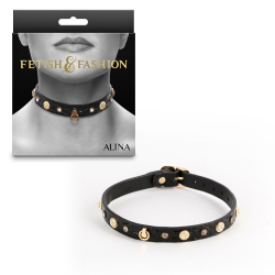 NS Novelties – Fetish & Fashion “Alina” Collar (Black/Gold)