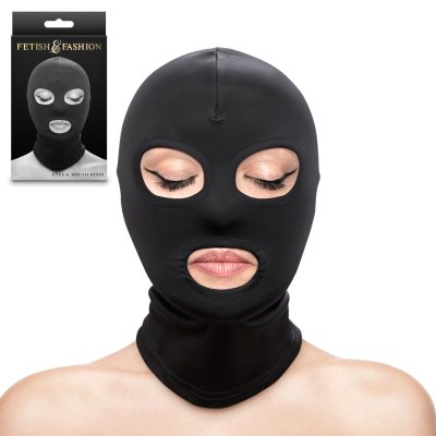 NS Novelties Fetish and Fashion Eyes and Mouth Hood Black NSN 1803 13AP 657447108907 Multiview