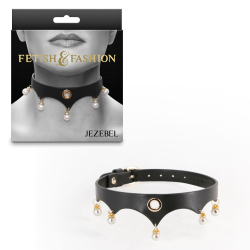 NS Novelties – Fetish & Fashion “Jezebel” Collar (Black/Pearl)