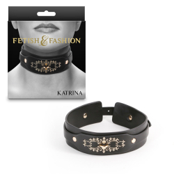 NS Novelties – Fetish & Fashion “Katrina” Collar (Black/Gold)