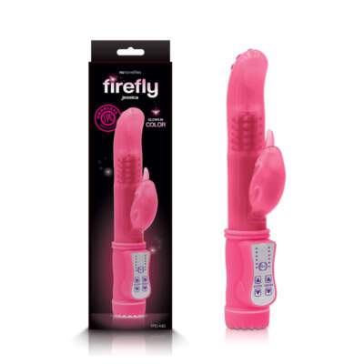 NS Novelties Firefly Jessica Rotating Glow in the Dark Dolphin Vibrator Pink NSN 0482 14 657447103476 Multiview
