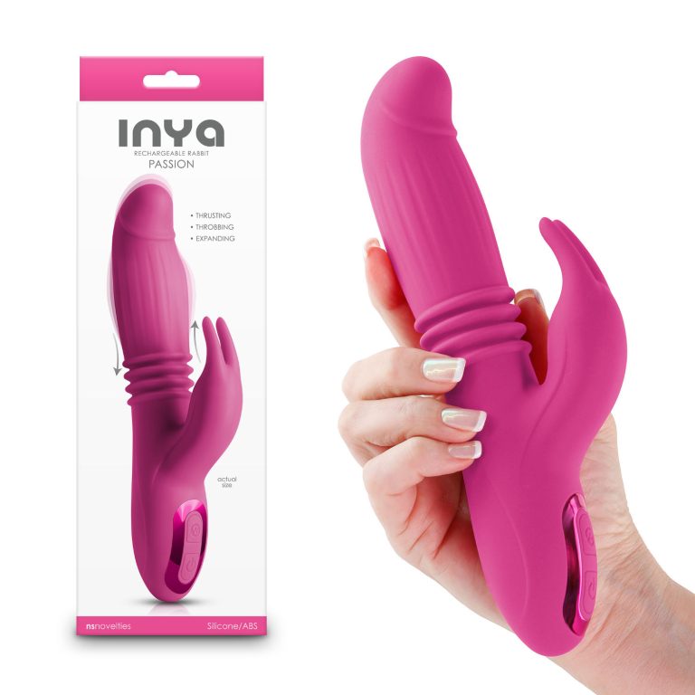 NS Novelties INYA Passion Thrusting Throbbing Expanding Rabbit Vibrator Pink NSN 0552 44 657447108297 Multiview