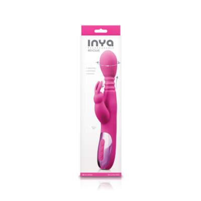 NS Novelties INYA Revolve Rotating Thrusting Rabbit Vibrator Pink NSN 0555 14 657447100963 Boxview