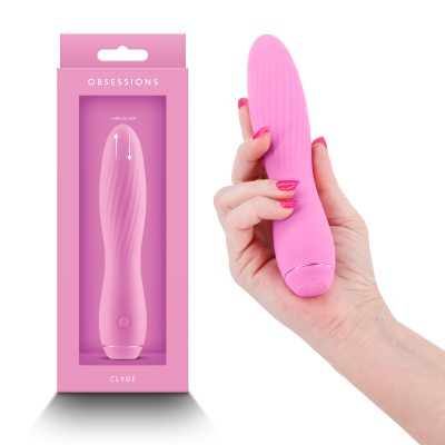 NS Novelties Obsessions Clyde Rechargeable Thrusting Vibrator Light Pink NSN 0274 24 657447106477 Multiview