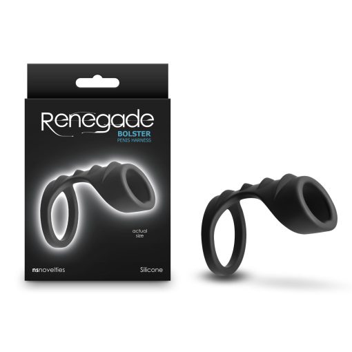 NS Novelties Renegade Bolster Cock Ring and Sleeve Black NSN 1112 03 657447108396 Multiview