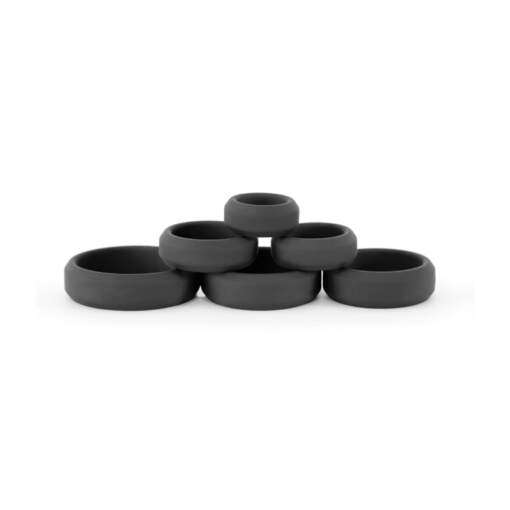 NS Novelties Renegade Build a Cage 6 Pack Silicone Cock Rings Black NSN 1106 03 657447097850 Detail