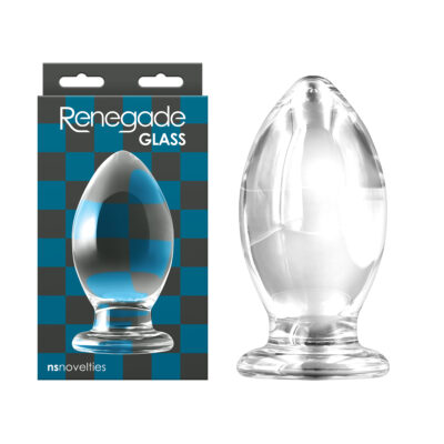NS Novelties Renegade Glass Bishop Butt Plug Large Clear NSN 1175 11 657447104299 Multiview