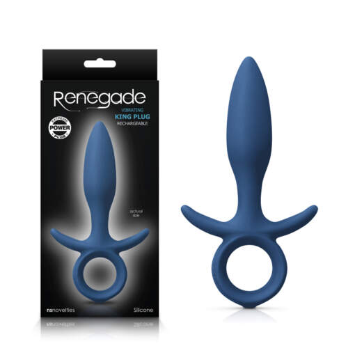 NS Novelties Renegade King Rechargeable Silicone Butt Plug Small Blue NSN 1104 67 657447102684 Multiview