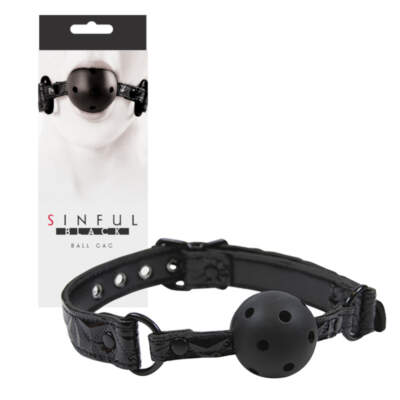 NS Novelties Sinful Breathable Ball Gag Black NSN 1221 13 657447092237 Multiview