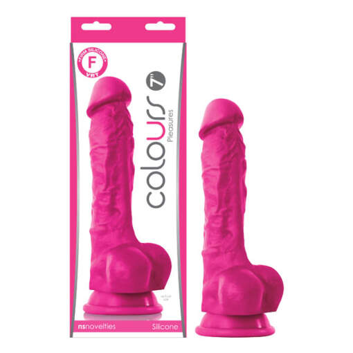 NSN-0405-04 Colours 7 Inch Pleasures in Firm Silicone Pink