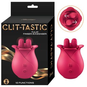 Nass Toys Clit Tastic Tulip Finger Massager Moving Fingers Clitoral Vibrator Red NAS3162 1 782631316216 Multiview