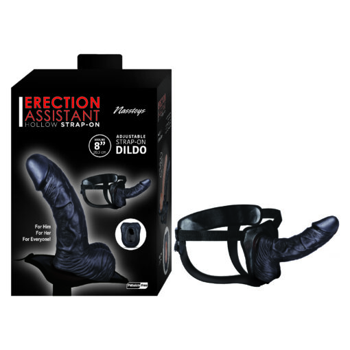 Nass Toys Erection Assistant 8 inch Hollow Strap on Black 3054 2 782631305425 Multiview