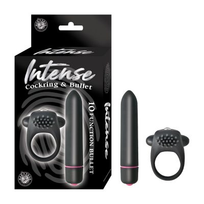 Nass Toys Intense Cock Ring and Bullet Couples Kit Black NASS2856 782631285604 Multiview
