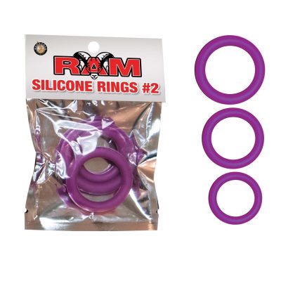 Nass Toys Nasswalk RAM Silicone Cock Rings 3 Sizes Purple 2591 B 782631259124 Multiview