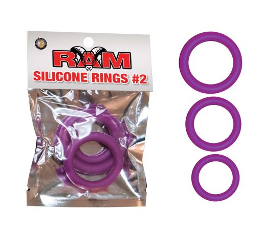 Nass Toys Nasswalk RAM Silicone Cock Rings 3 Sizes Purple 2591 B 782631259124 Multiview