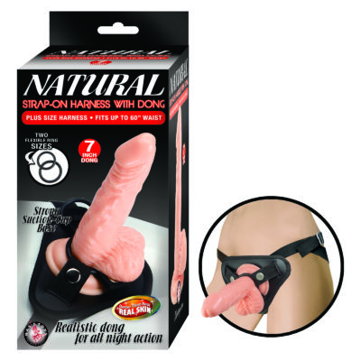 Nass Toys Natural Strap On Harness with 7 Inch Dong Light Flesh 2985 782631298505 Multiview