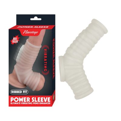 Nass Toys Ribbed Vibrating Power Sleeve White 3126 1 782631312515 Multiview