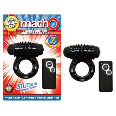 Nass toys Macho Wireless Remote Control VIbrating Cock Ring Black NASS2751BLK 782631275100 Multiview