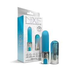Nixie – Smooch Rechargeable Lipstick Vibrator (Ombre Blue Silver)