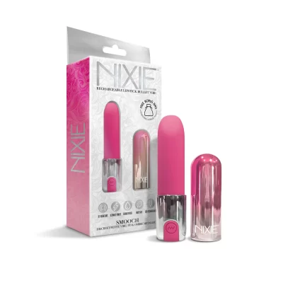 Nixie Smooch Rechargeable Lipstick Vibrator Ombre Pink to Chrome Silver NIX1000298 810126930095 Multiview