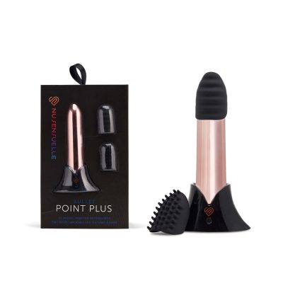 Nu Sensuelle Point Plus Bullet Vibrator and 2 Silicone Sleeves Rose Gold BT W61RG 9342851002460 Multiview