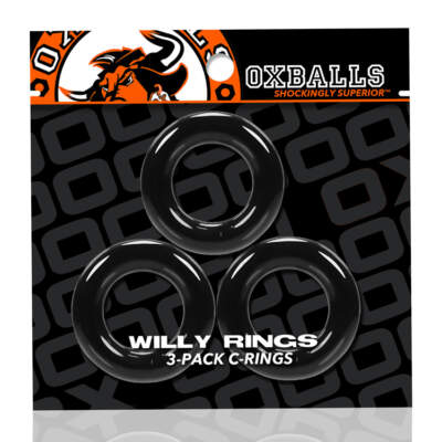 Ox Balls Willy Rings 3 Pack Cock Rings Black OX 3047 BLK 840215120298 Boxview