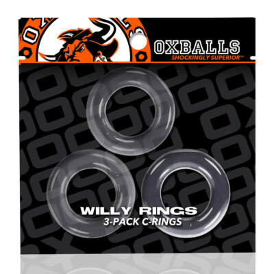 Ox Balls Willy Rings 3 Pack Cock Rings Clear OX 3047 CLR 840215120311 Boxview