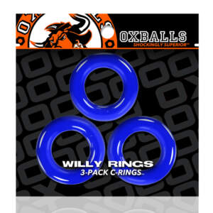 Ox Balls Willy Rings 3 Pack Cock Rings Police Blue OX 3047 PLC 840215120328 Boxview
