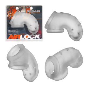 OxBalls Air Lock Air Lite Vented Chastity Sleeve Clear Ice OX 3086 CLRICE 840215122810 Multiview