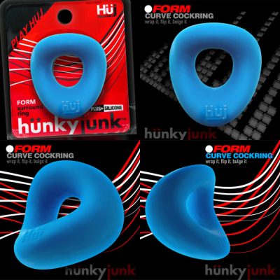 OxBalls HunkyJunk HUJ Form Surround Cock Ring Teal Ice HUJ132TELICE 840215121400 Multiview