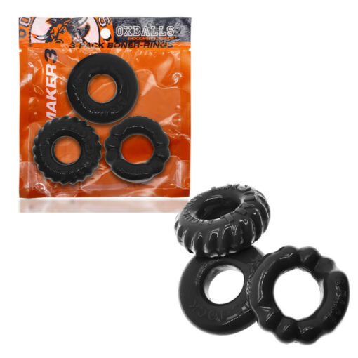 Oxballs Bone Maker 3 C Ring Pack Black OX 3061 BLK 840215121684 Multiview