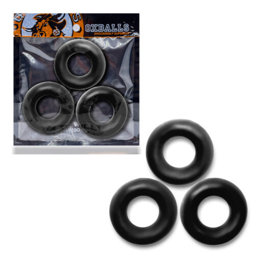 Oxballs Fat Willy 3 Super Stretch Cock Ring Pack Black OX 3065 BLK 840215121042 Multiview