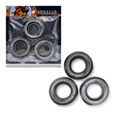 Oxballs Fat Willy 3 Super Stretch Cock Ring Pack Steel OX 3065 STL 840215121028 Multiview