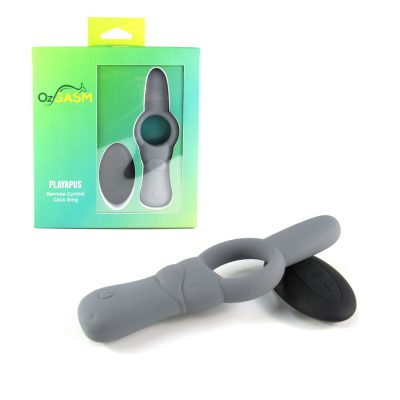 OzGasm Playapus Platypus shaped Rechargeable Vibrating Cock Ring Grey OZ0002 9354434000701 Multiview