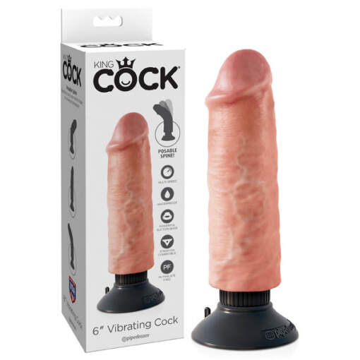 King Cock 6'' Vibrating Cock - PD5401-21 - 603912737691 - Pipedream