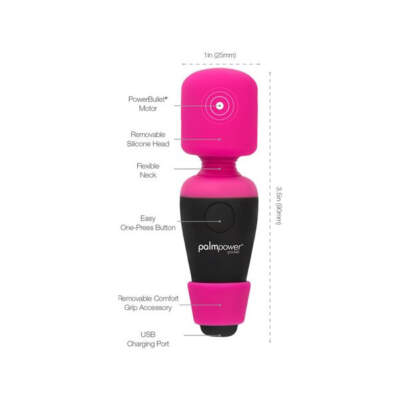 Palmpower Pocket Mini Rechargeable Wand Vibrator 30828 677613308283 Detail