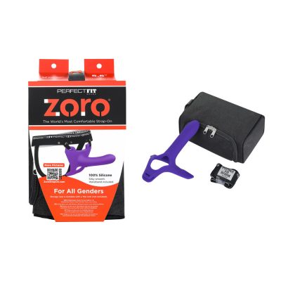 Perfect Fit Zoro Silicone 5 point 5 inch Strap On for all Genders Purple ZR 050 8101144800906 Multiview