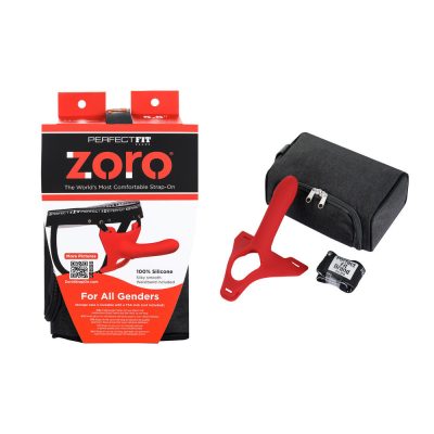 Perfect Fit Zoro Silicone 5 point 5 inch Strap On for all Genders Red ZR 048 8101144800760 Multiview