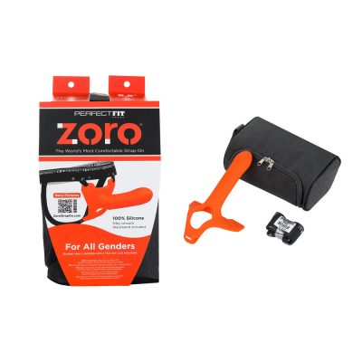 Perfect Fit Zoro Silicone 6 point 5 inch Strap On for all Genders Orange ZR 067 8101144801996 Multiview