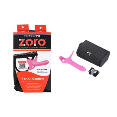 Perfect Fit Zoro Silicone 6 point 5 inch Strap On for all Genders Pink ZR 071 8101144802368 Multiview