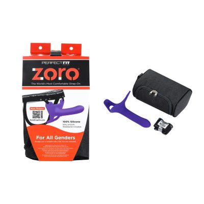 Perfect Fit Zoro Silicone 6 point 5 inch Strap On for all Genders Purple ZR 070 8101144802290 Multiview