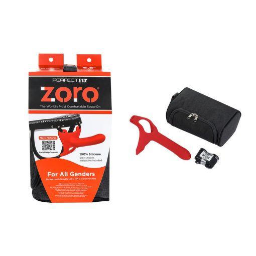 Perfect Fit Zoro Silicone 6 point 5 inch Strap On for all Genders Red ZR 068 8101144802054 Multiview