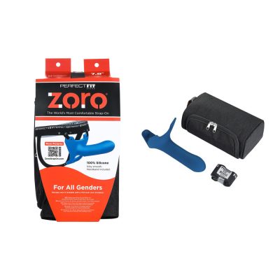 Perfect Fit Zoro Silicone 7 Inch Strap On for all Genders Blue ZR 089 8101144803426 Multiview