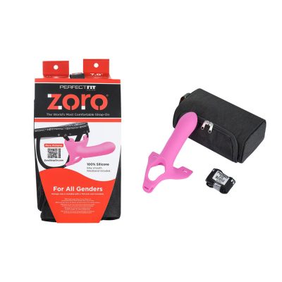 Perfect Fit Zoro Silicone 7 Inch Strap On for all Genders Pink ZR 091 8101144803662 Multiview