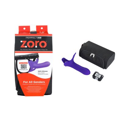 Perfect Fit Zoro Silicone 7 Inch Strap On for all Genders Purple ZR 090 8101144803594 Multiview