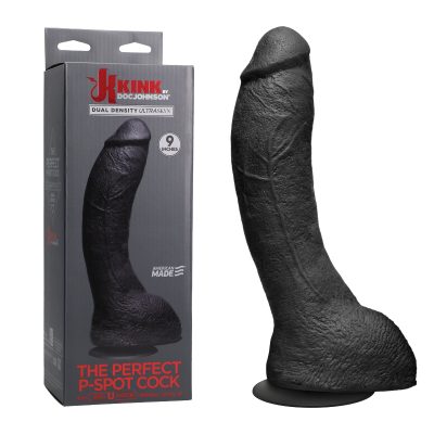 Doc Johnson Kink Perfect P Spot Cock 9 Inch Vac U Lock Suction Cup Dong Black 2406 01 BX 782421059453 Multiview