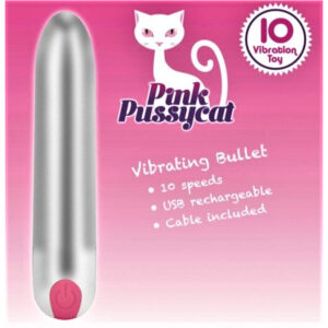 Pink Pussycat Rechargeable Bullet Vibrator Silver PPCB 635638257313 Detail